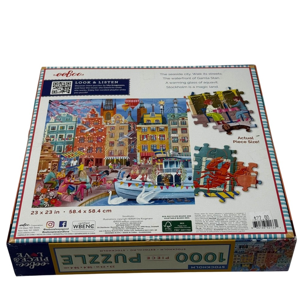 eeBoo Piece & Love Stockholm 1000 Piece Puzzle Uta Krogmann UNCOUNTED - Picture 13 of 13